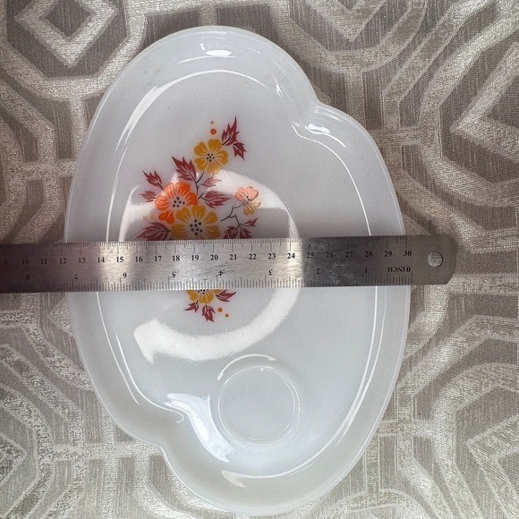 Vintage Blossom Federal Patio‎ FEDERAL Milk Glass  Snack Sets Riverdale 2 - Picture 6 of 8